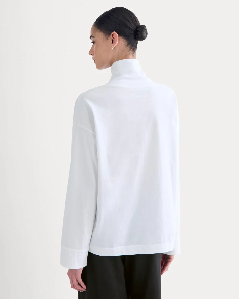 Slouchy Turtleneck In Essential Cotton | White - Image 5