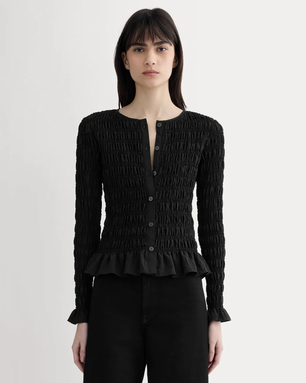 The Smocked Cardigan | Black