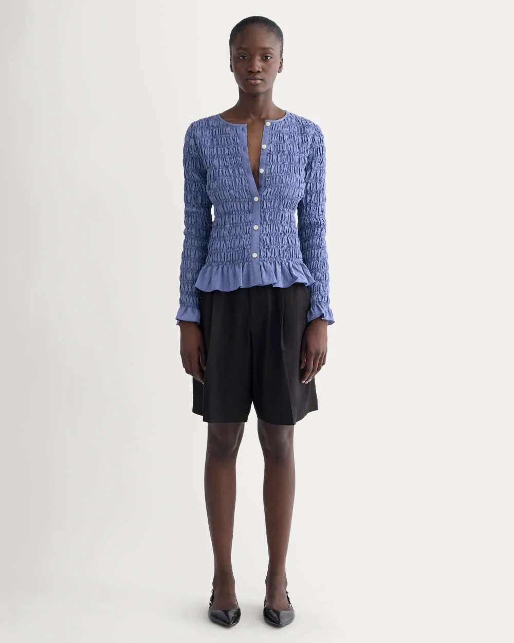 The Smocked Cardigan | Blue Dusk - Image 3