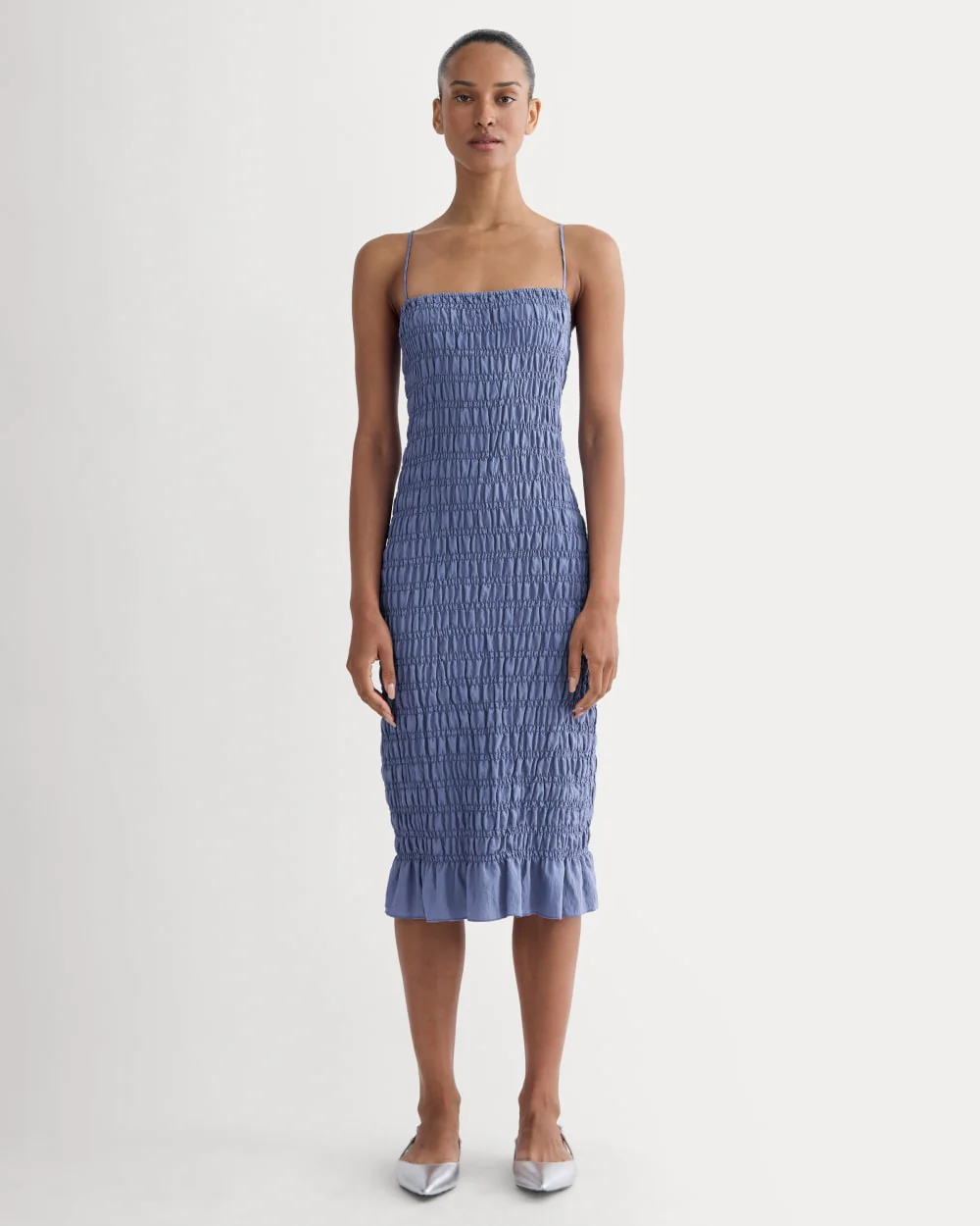 The Smocked Column Dress | Blue Dusk