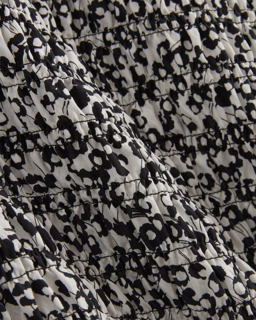 The Smocked Column Dress | Bone / Black Floral - Image 5