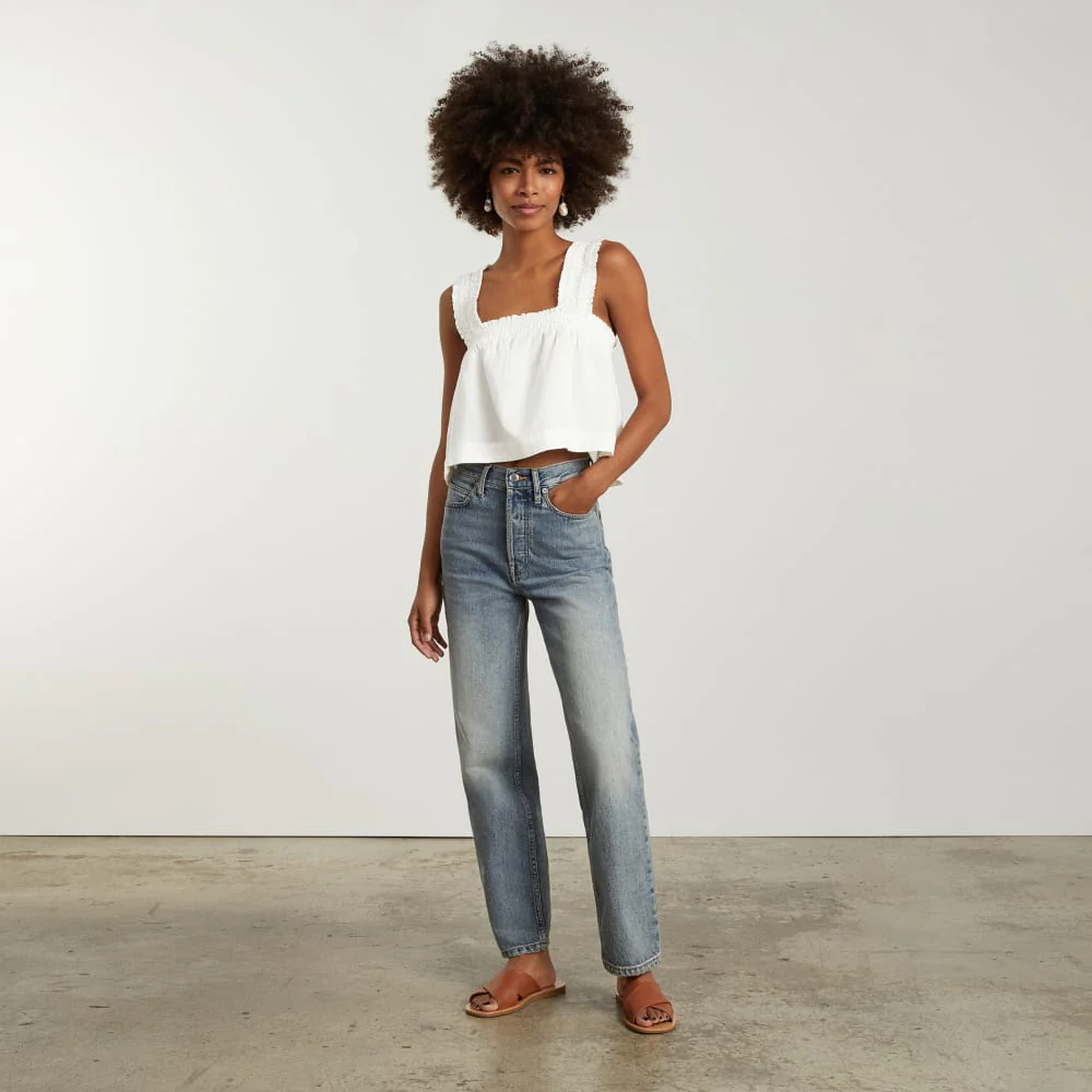 The Smocked Linen Cami | White - Image 4