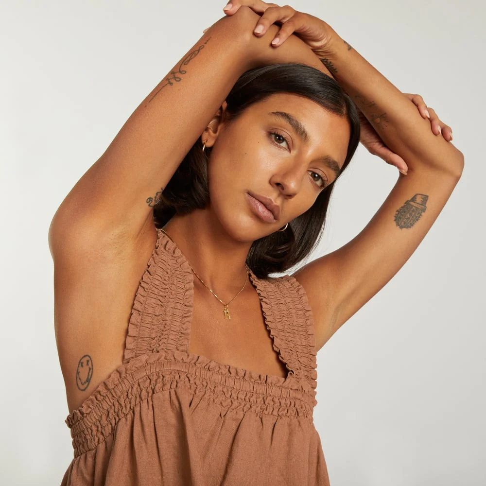The Smocked Linen Dress | Tawny Brown - Image 4