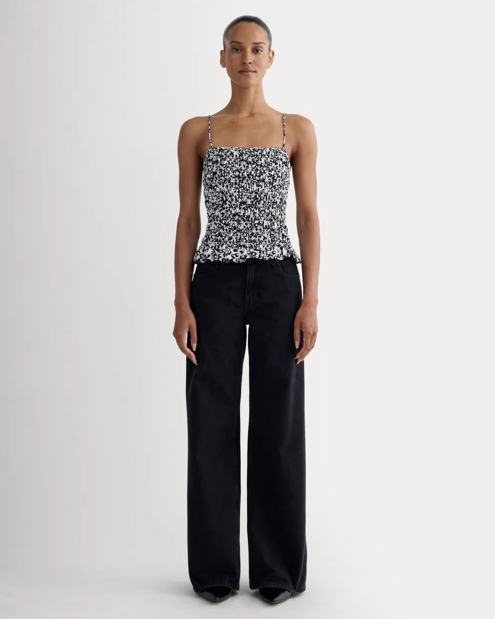 The Smocked Tank | Bone / Black Floral - Image 3
