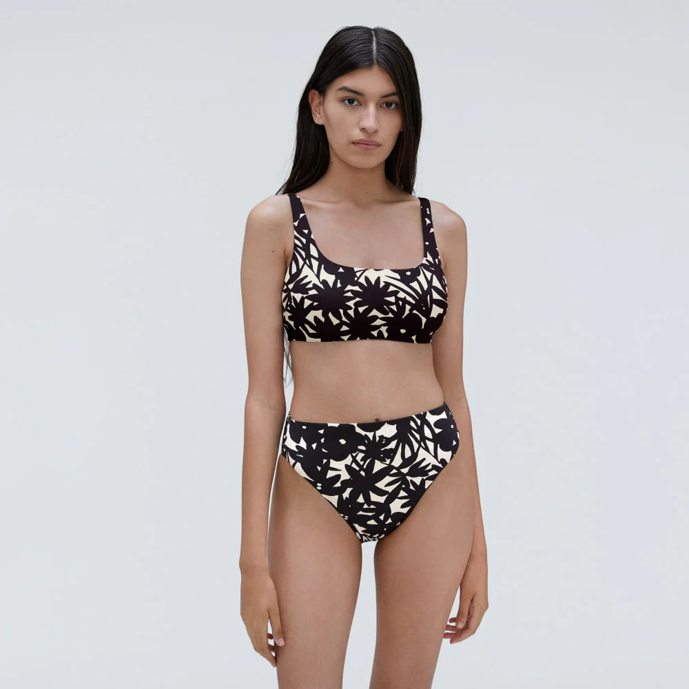 The Square-Neck Bikini Top | Black / Canvas Floral - Image 3