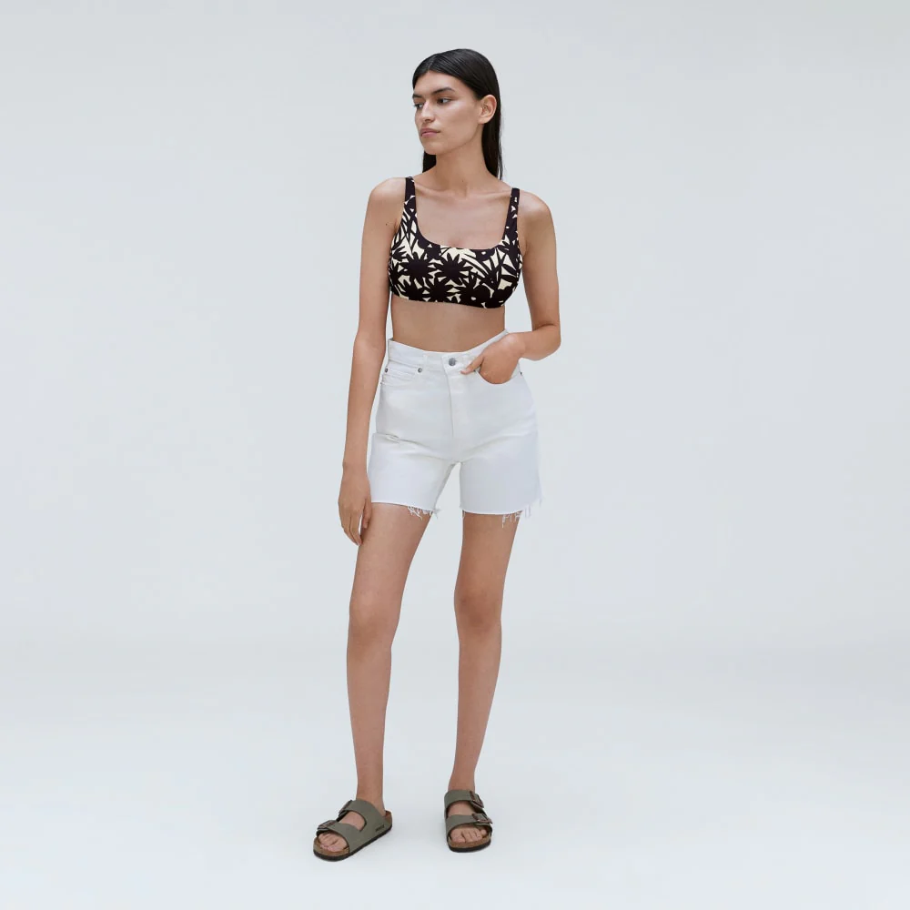The Square-Neck Bikini Top | Black / Canvas Floral - Image 5