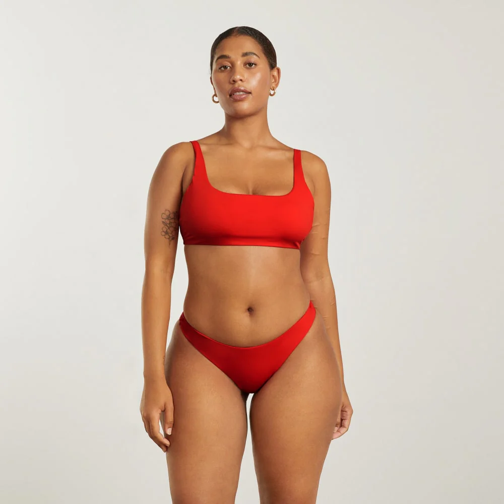 The Square-Neck Bikini Top | Bright Red - Image 3