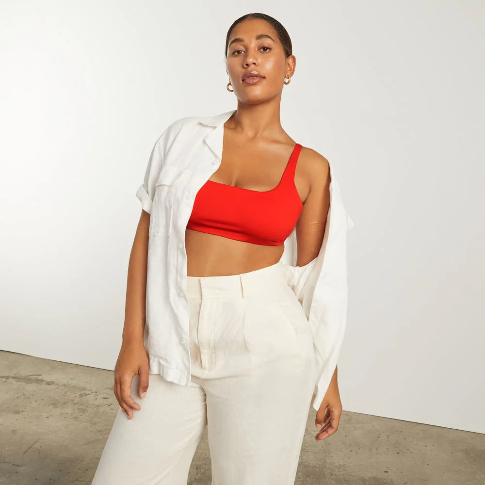 The Square-Neck Bikini Top | Bright Red - Image 8