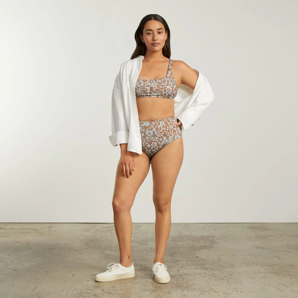 The Square-Neck Bikini Top | Honey Floral - Image 6