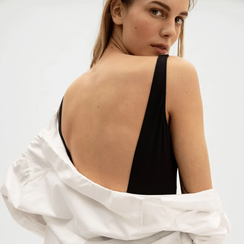 The Square-Neck One-Piece | Black - Image 3