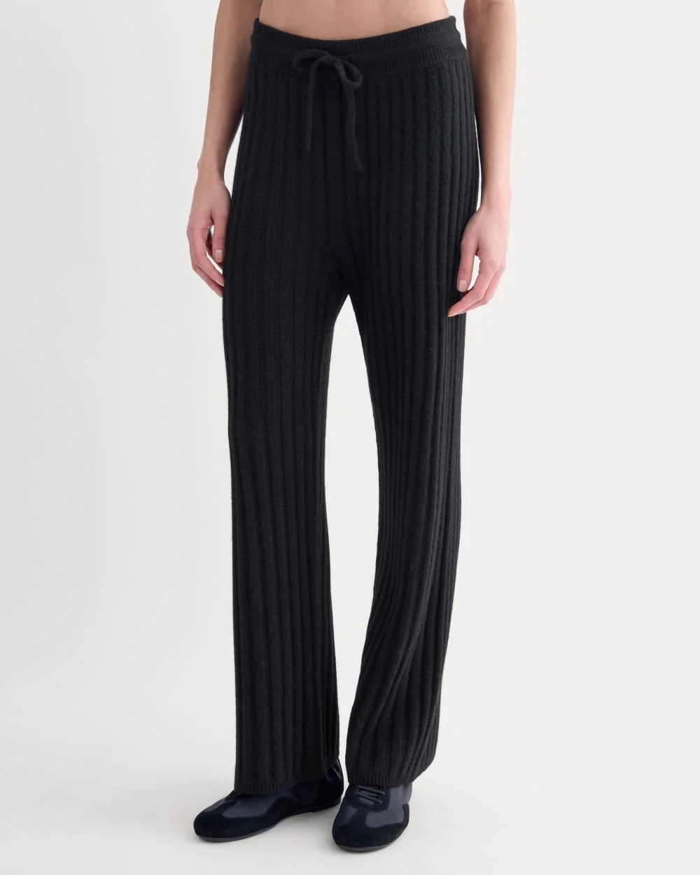 Straight-Leg Pant in Wool Cashmere | Black - Image 3