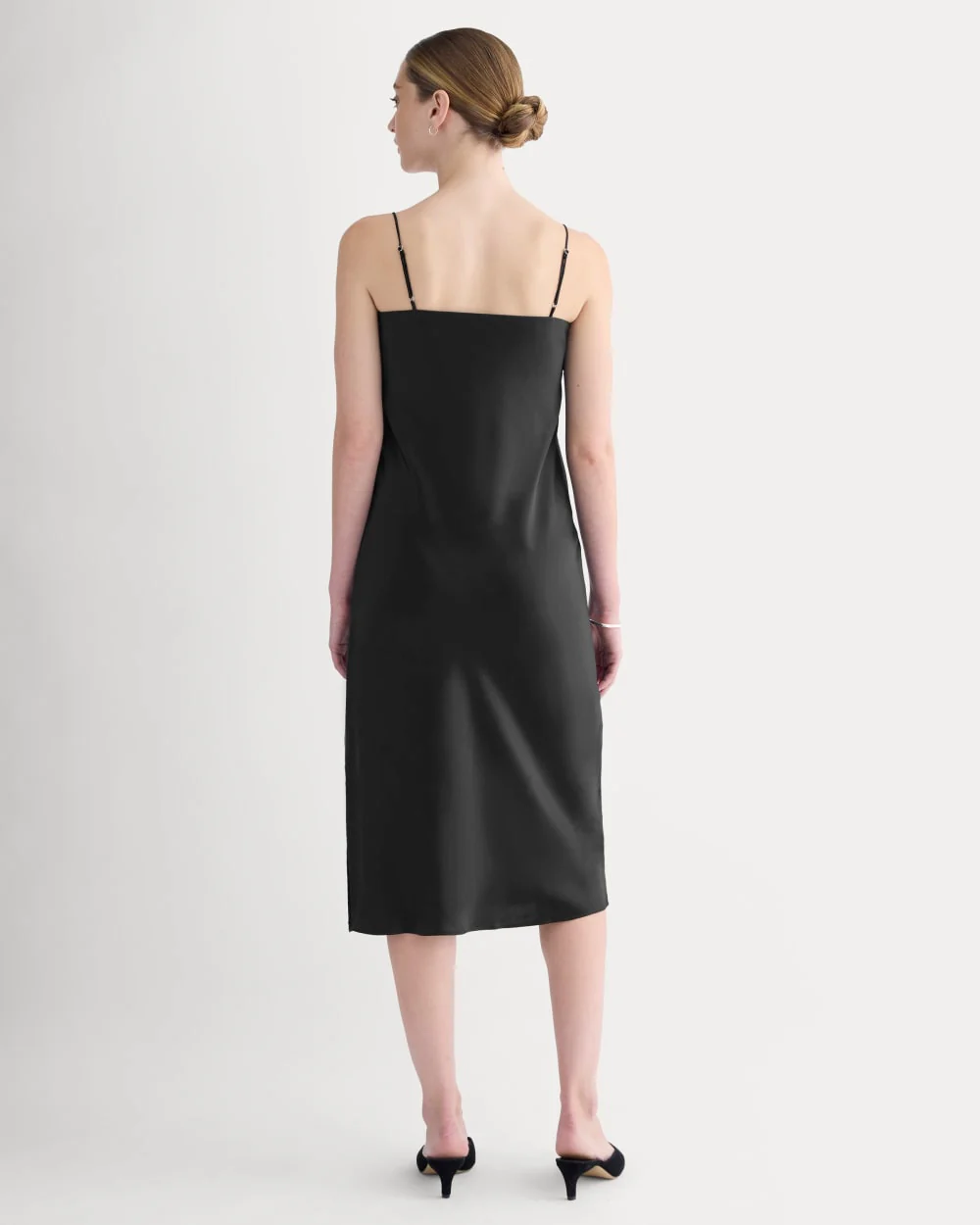 Slip Dress in Silk Charmeuse | Black - Image 4