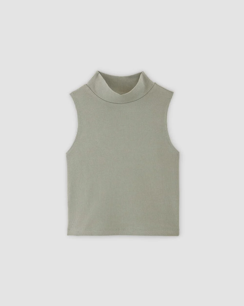 The Ribbed Mockneck Tank | Sage Green - Image 2