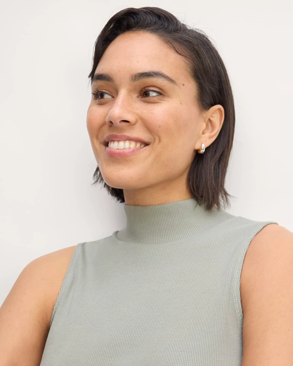 The Ribbed Mockneck Tank | Sage Green - Image 3