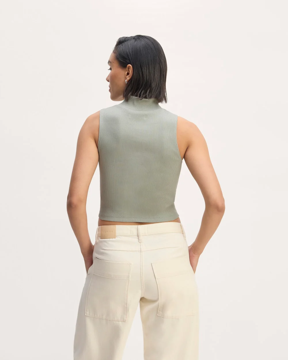 The Ribbed Mockneck Tank | Sage Green - Image 4