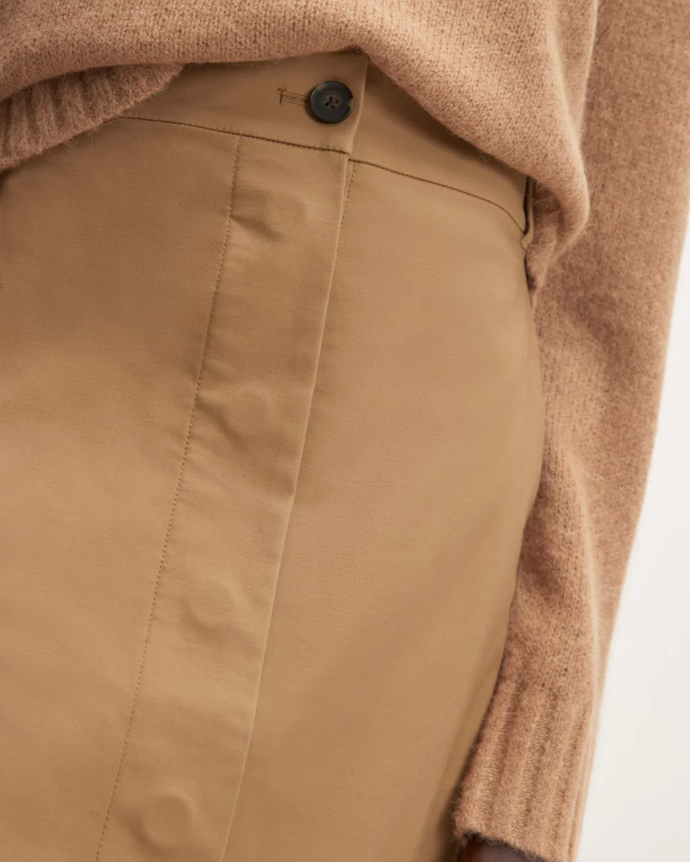 The Structured Cotton A-Line Skirt | Toasted Coconut - Image 4