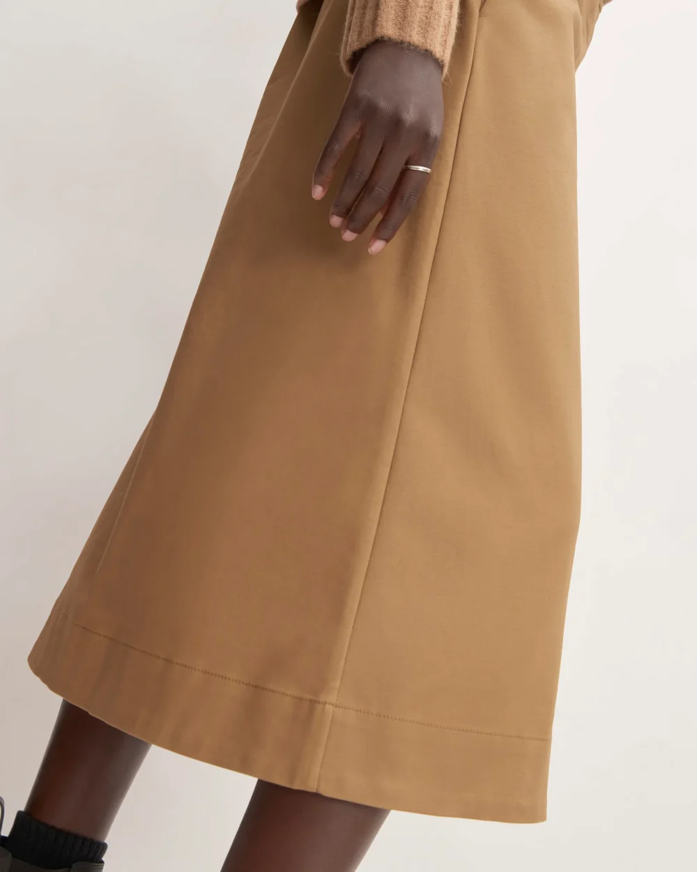 The Structured Cotton A-Line Skirt | Toasted Coconut - Image 5