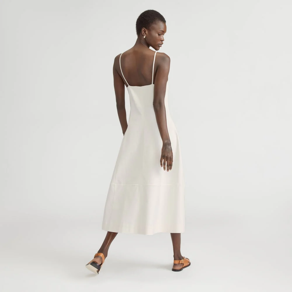 The Structured Cotton Bell Dress | Bone - Image 3