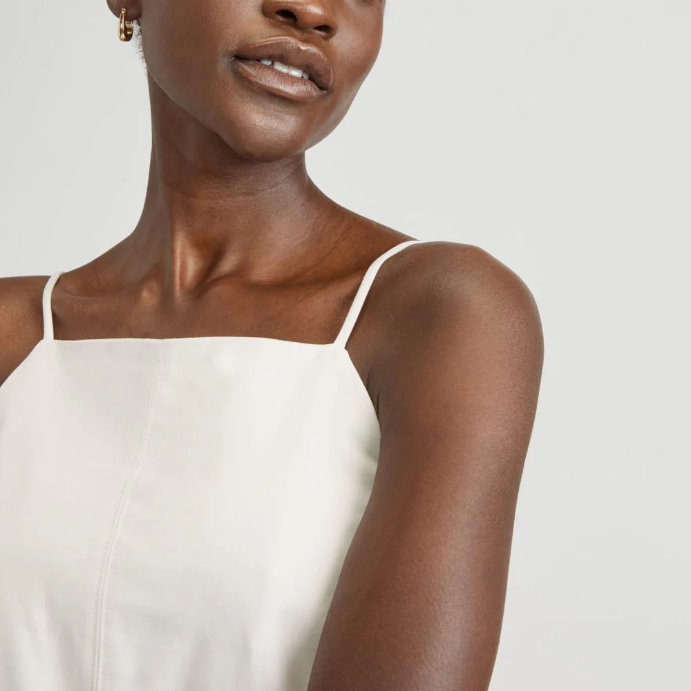The Structured Cotton Bell Dress | Bone - Image 4