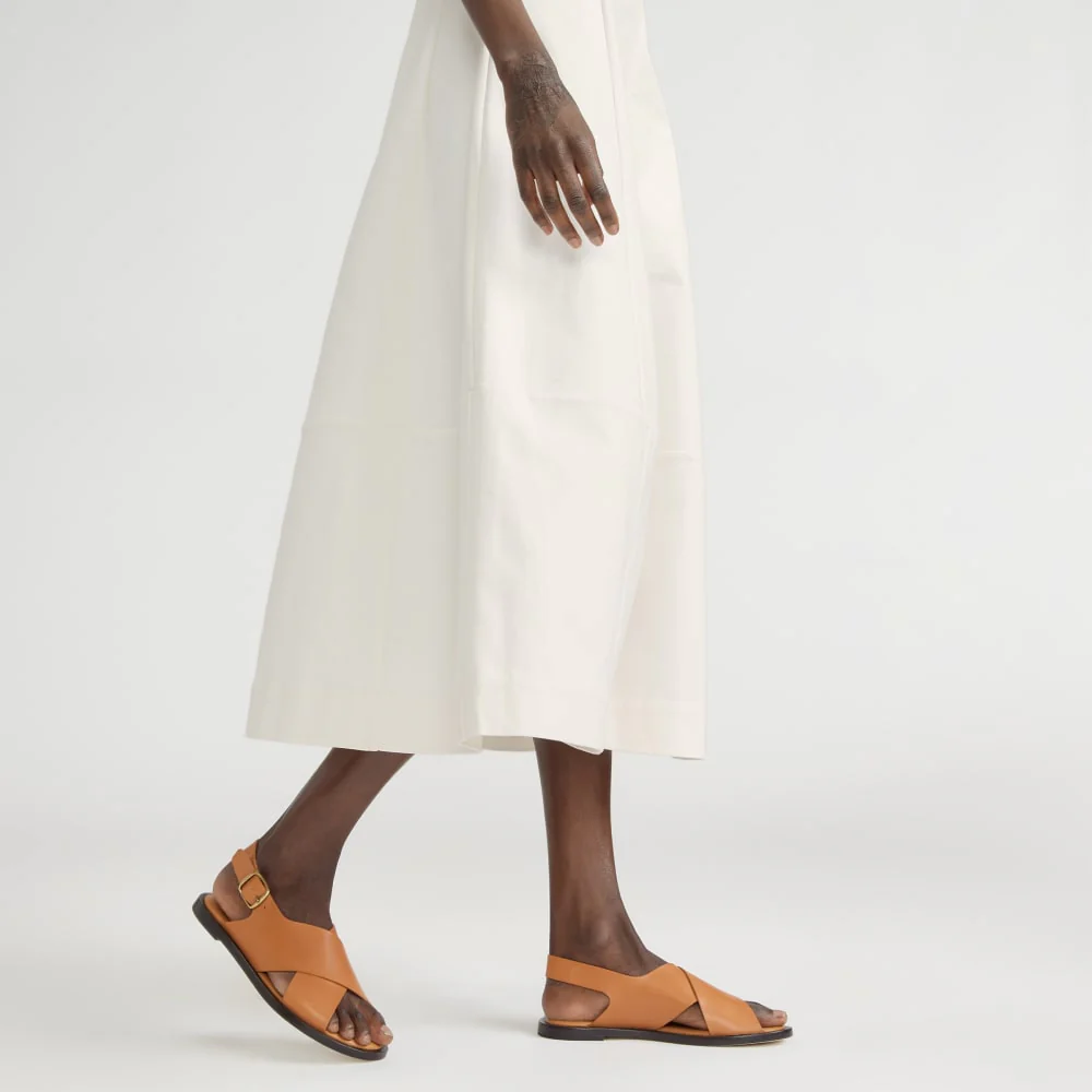 The Structured Cotton Bell Dress | Bone - Image 6