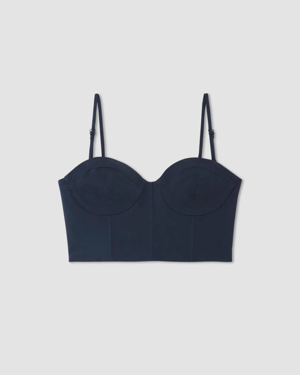 The Structured Cotton Bustier | Navy - Image 2