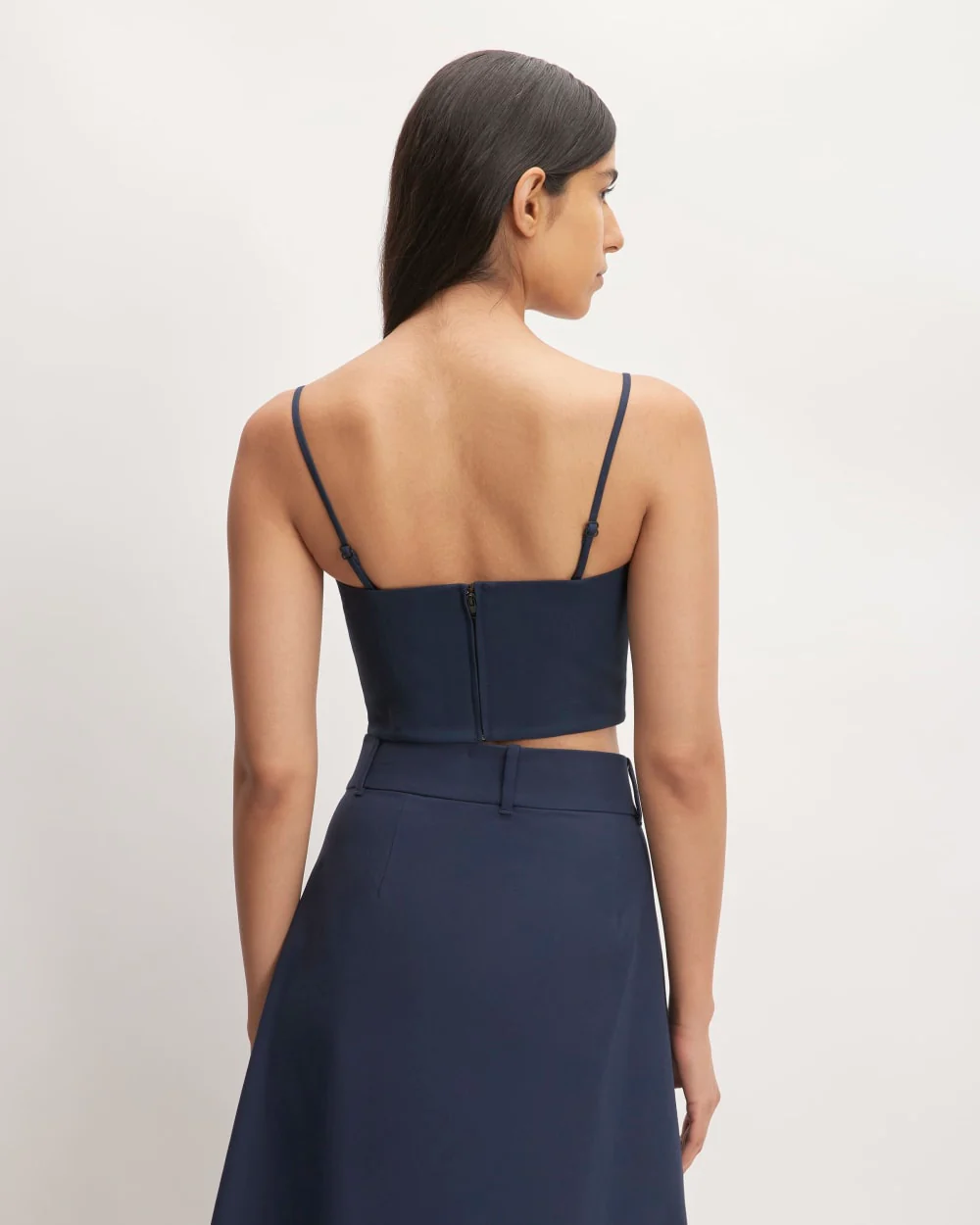 The Structured Cotton Bustier | Navy - Image 6