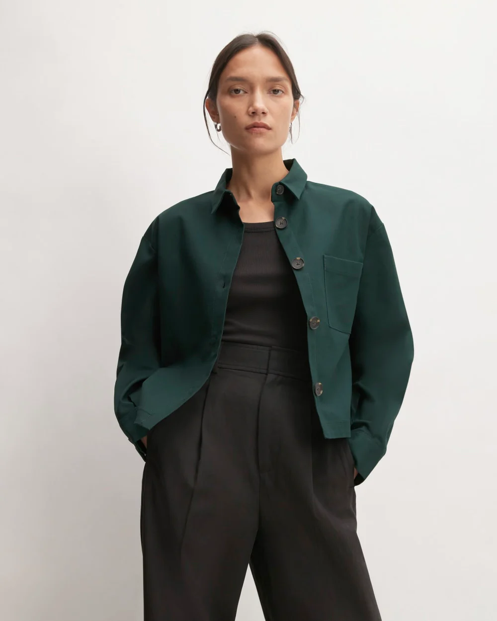 The Structured Cotton Cropped Shirt | Scarab