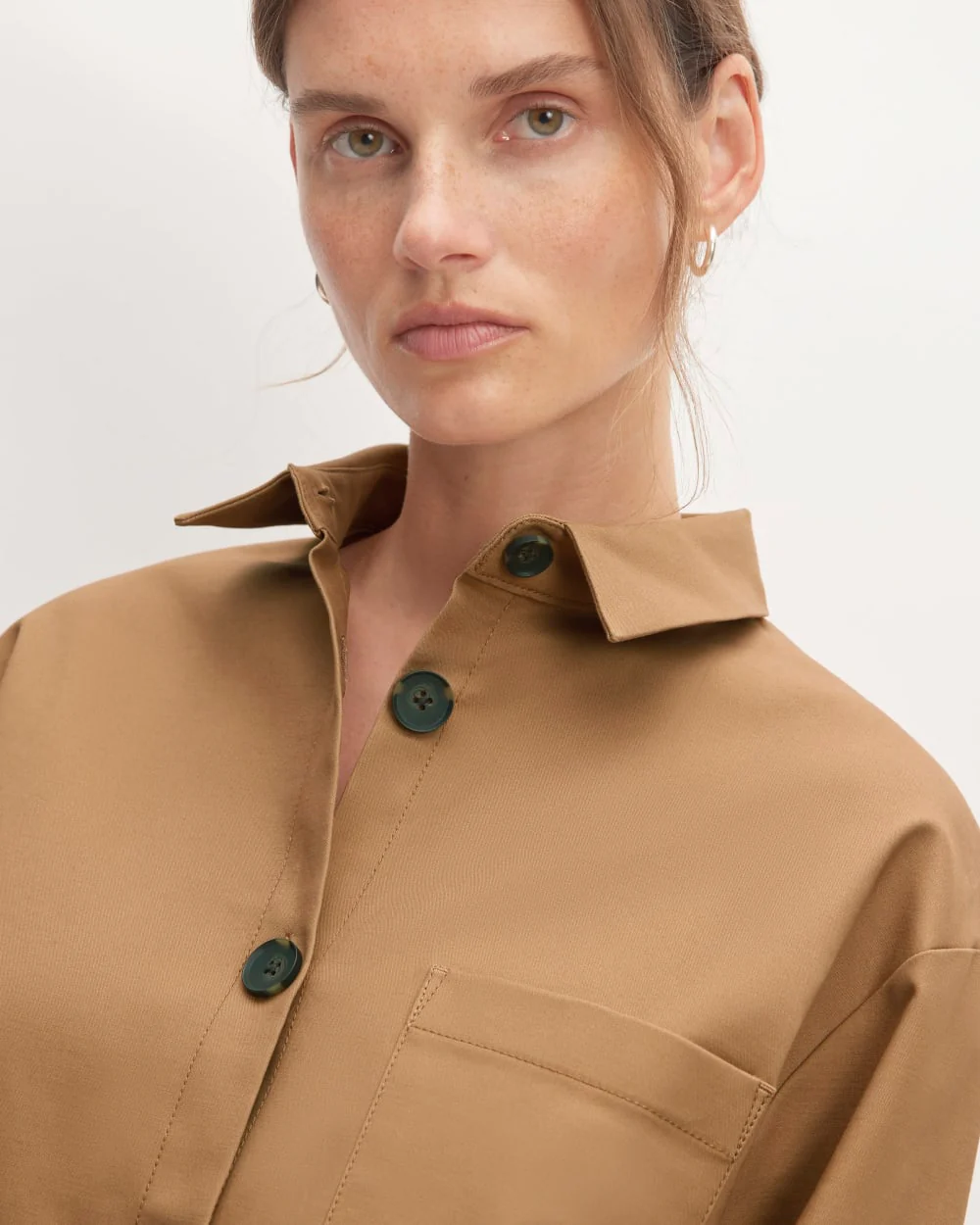 The Structured Cotton Cropped Shirt | Toasted Coconut - Image 4