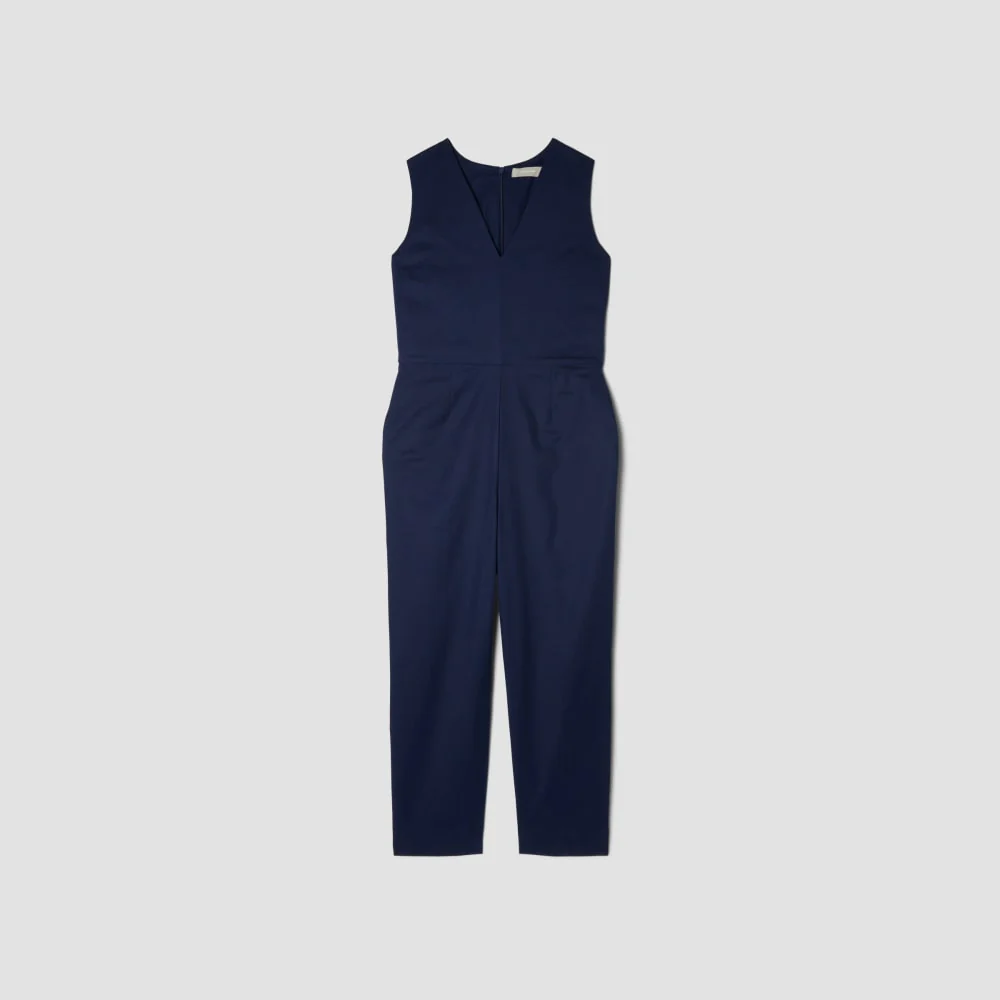 The Structured Cotton Jumpsuit | Navy - Image 2