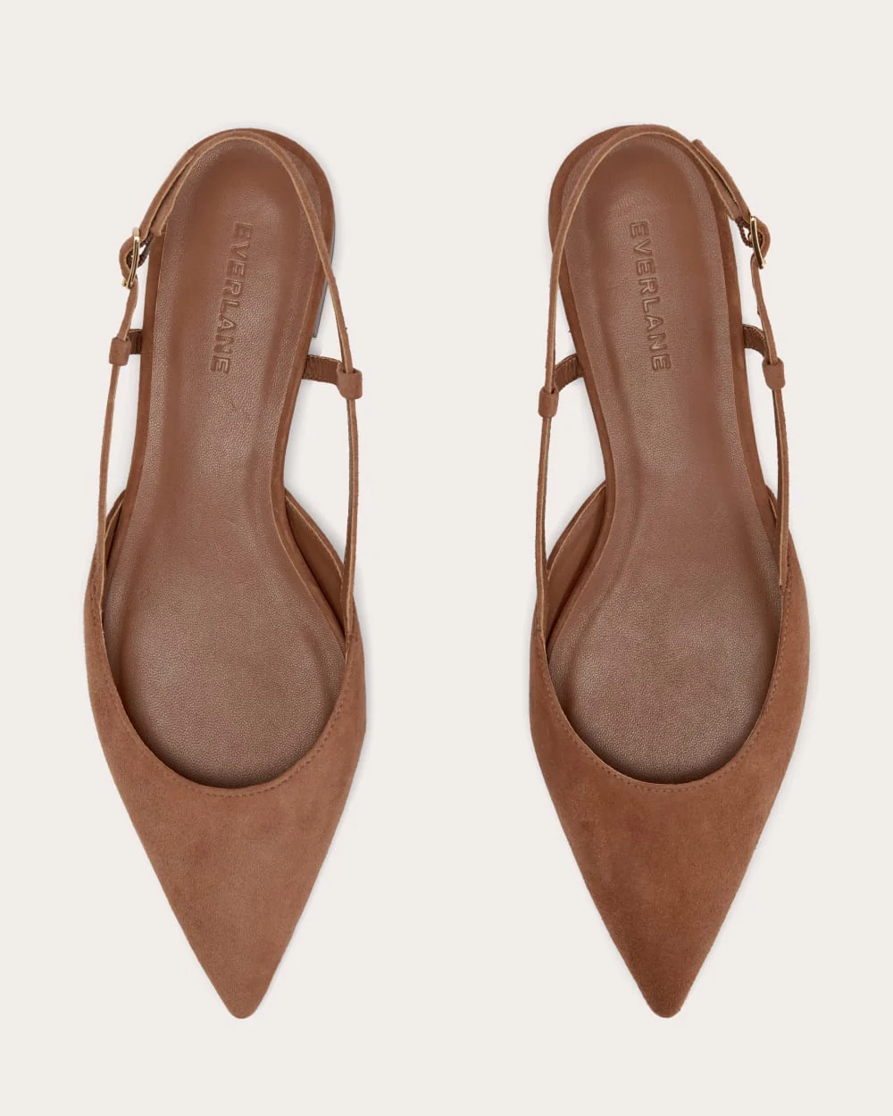The Studio Slingback Flat | Saddle Brown Suede - Image 2