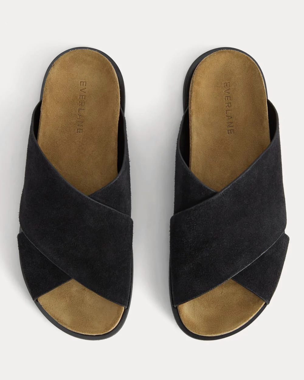 The Suede Crossover Sandal | Black - Image 2