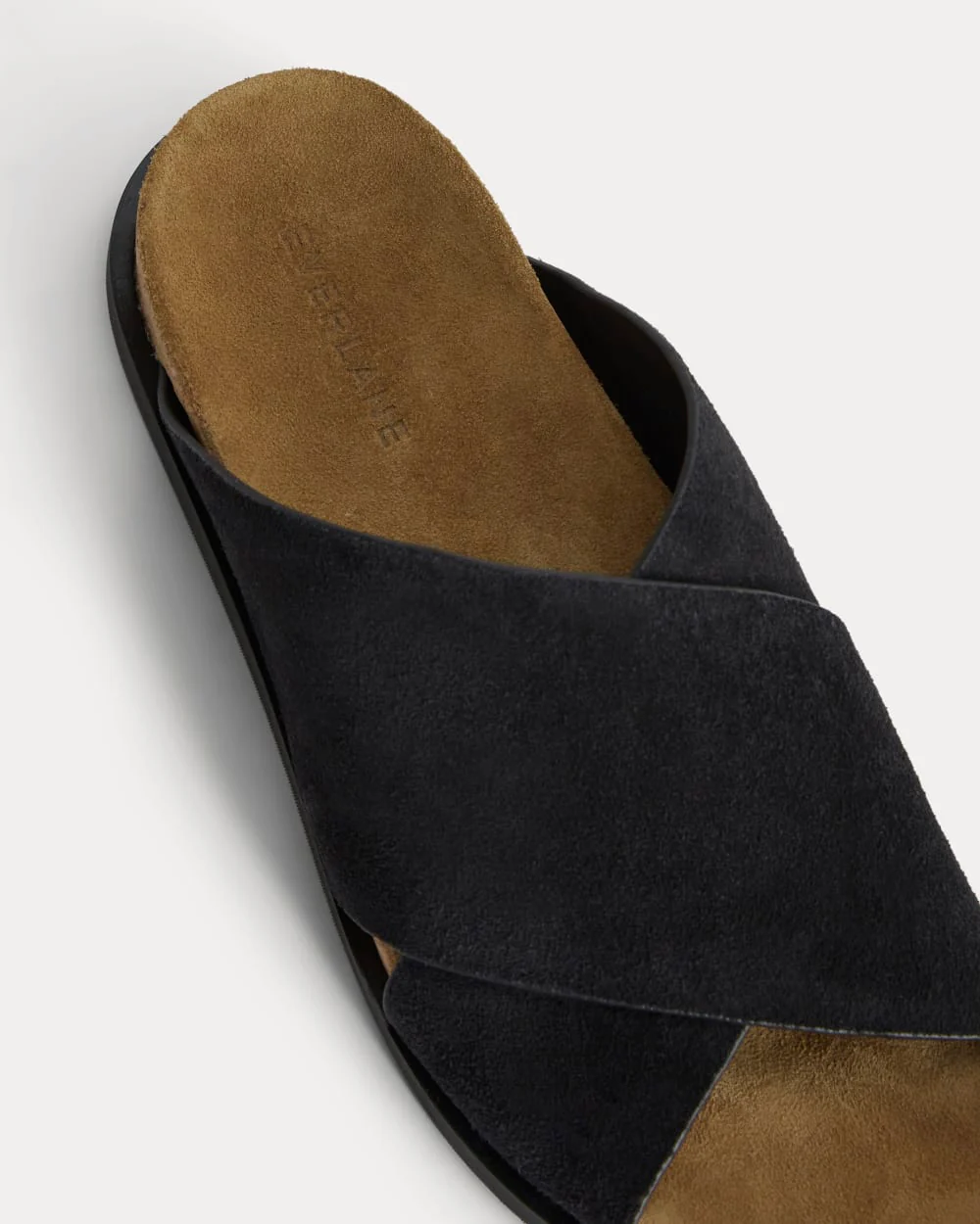 The Suede Crossover Sandal | Black - Image 7