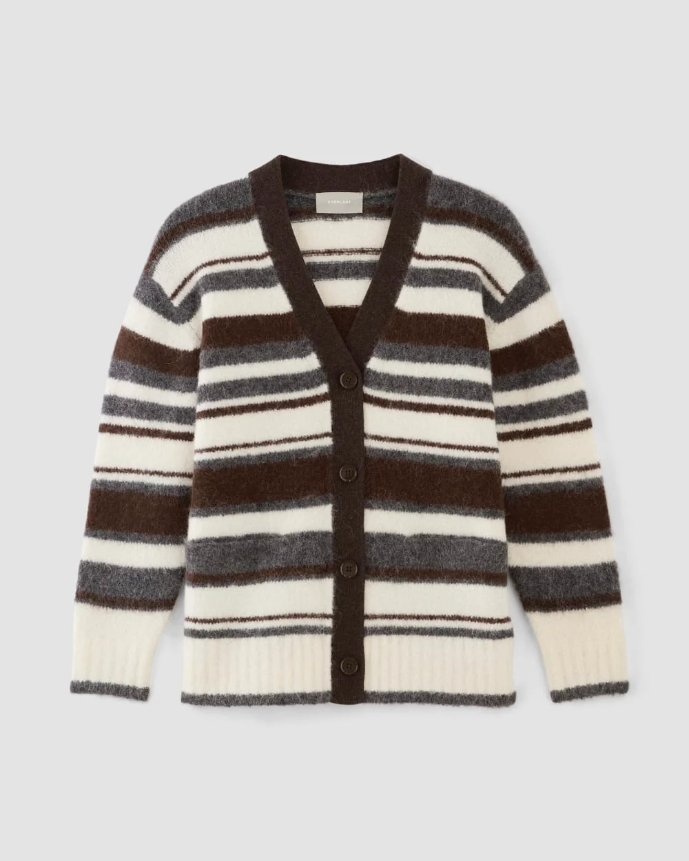 The SuperFuzz Alpaca Cardigan | Bone / Hot Fudge / Heather Charcoal - Image 2
