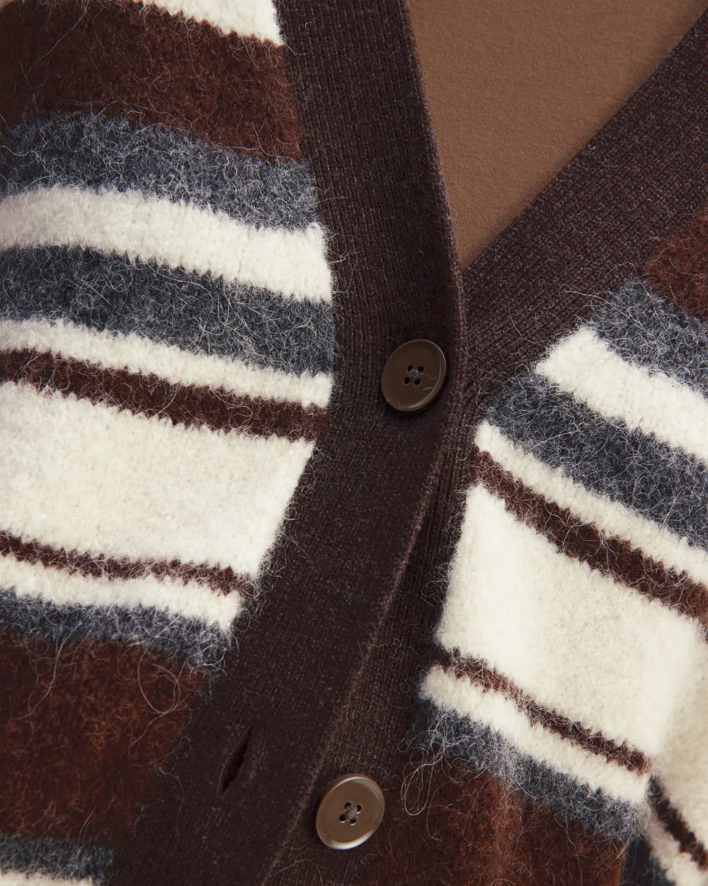 The SuperFuzz Alpaca Cardigan | Bone / Hot Fudge / Heather Charcoal - Image 5