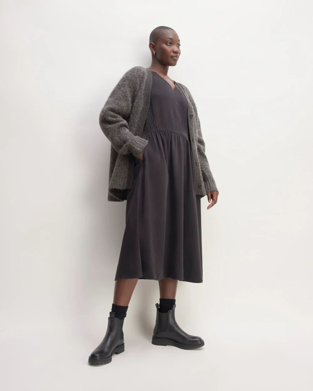 The SuperFuzz Alpaca Cardigan | Dark Charcoal - Image 3