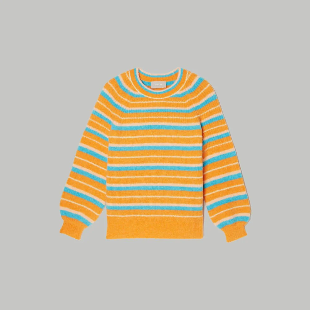 The SuperFuzz Alpaca Oversized Crew | Turmeric Stripe - Image 2