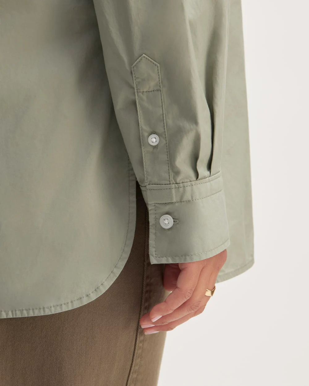 The Supima® Cotton Boyfriend Shirt | Sage Green - Image 5