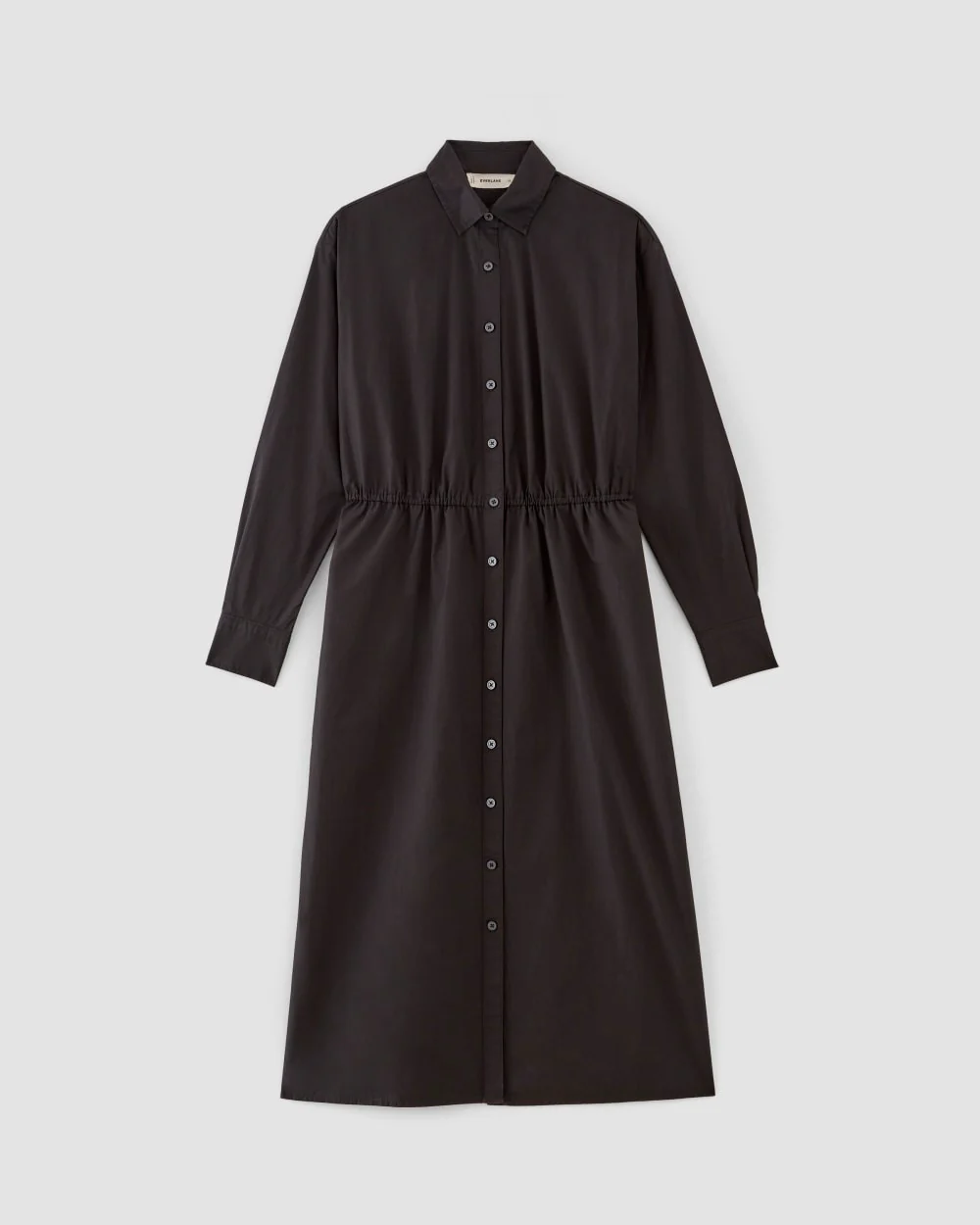 The Supima® Cotton Midi Shirt Dress | Black - Image 2