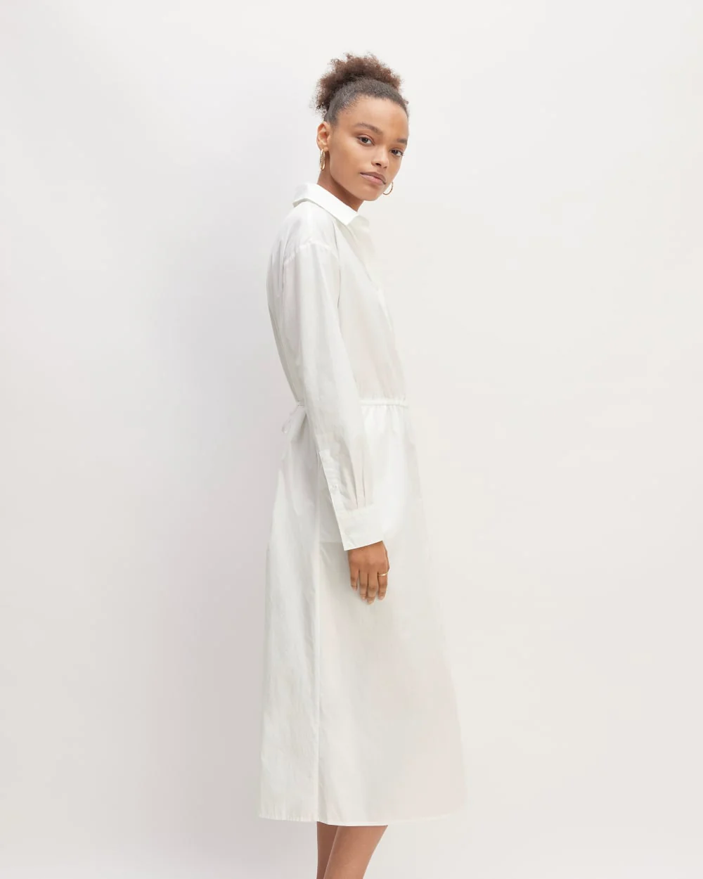 The Supima® Cotton Midi Shirt Dress | White - Image 5