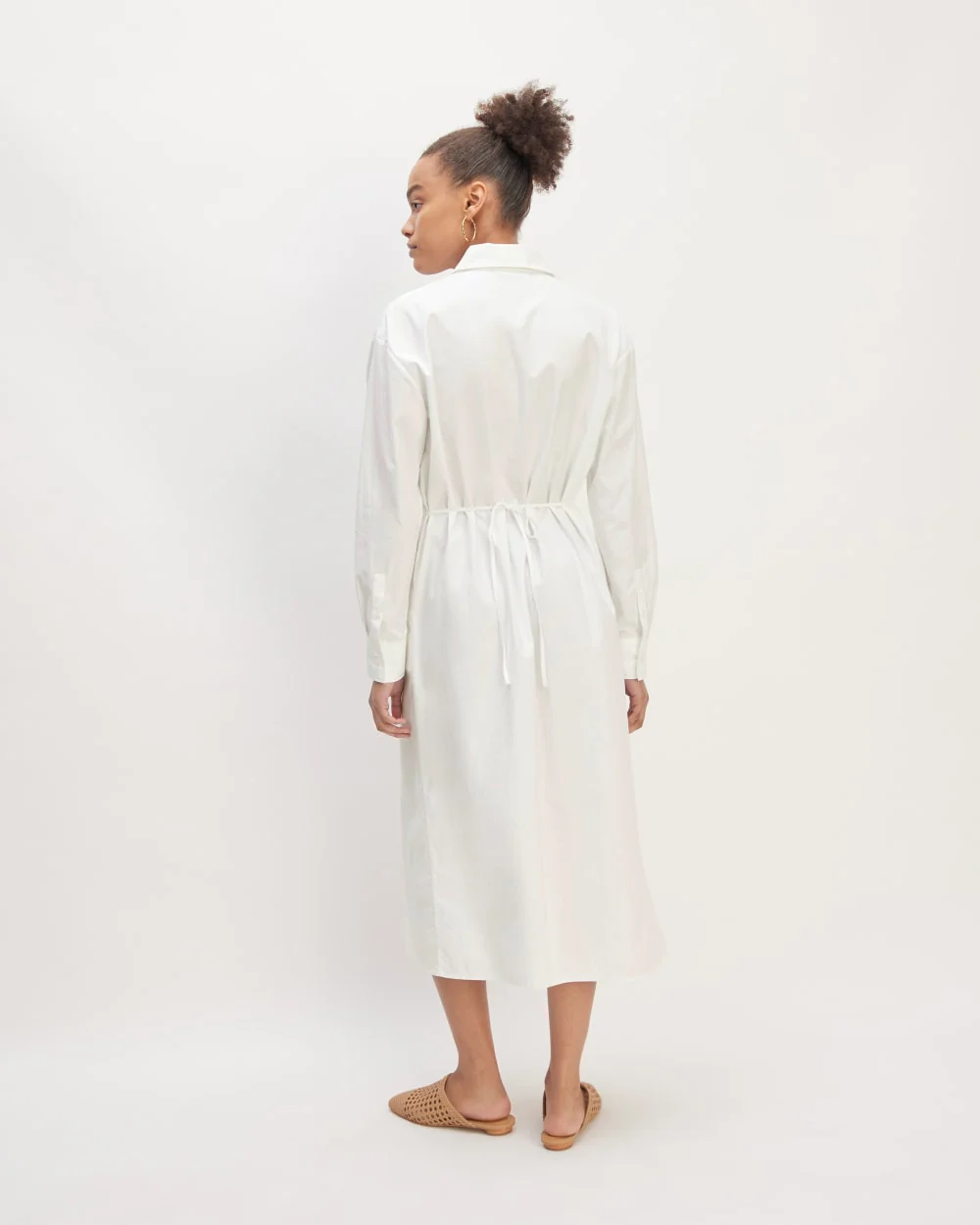 The Supima® Cotton Midi Shirt Dress | White - Image 6