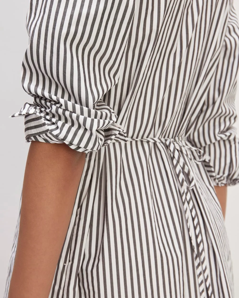 The Supima® Cotton Midi Shirt Dress | Optic White / Black - Image 4