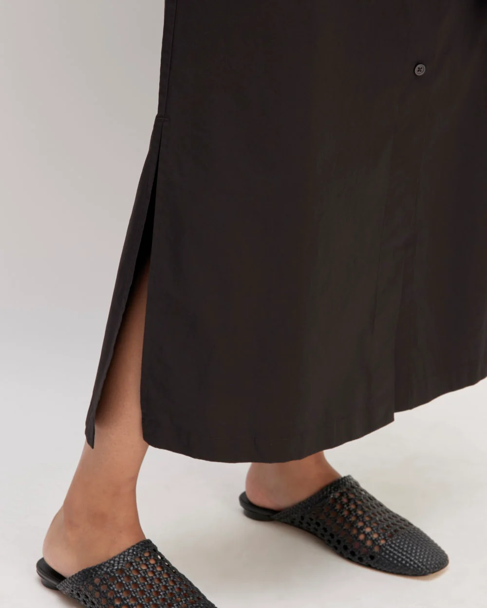 The Supima® Cotton Short-Sleeve Shirt Dress | Black - Image 4