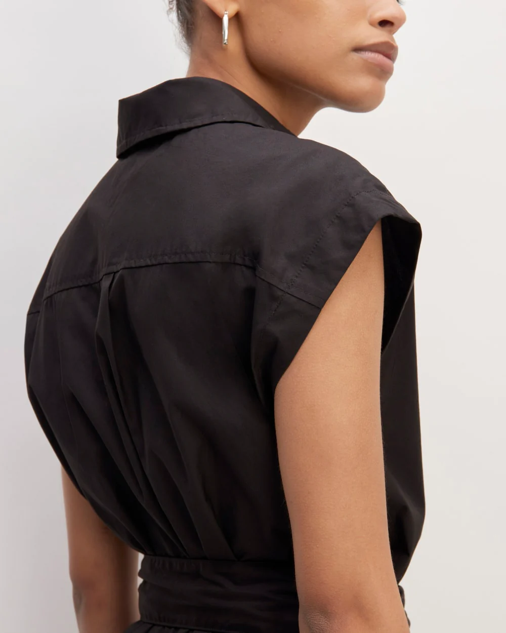 The Supima® Cotton Short-Sleeve Shirt Dress | Black - Image 5