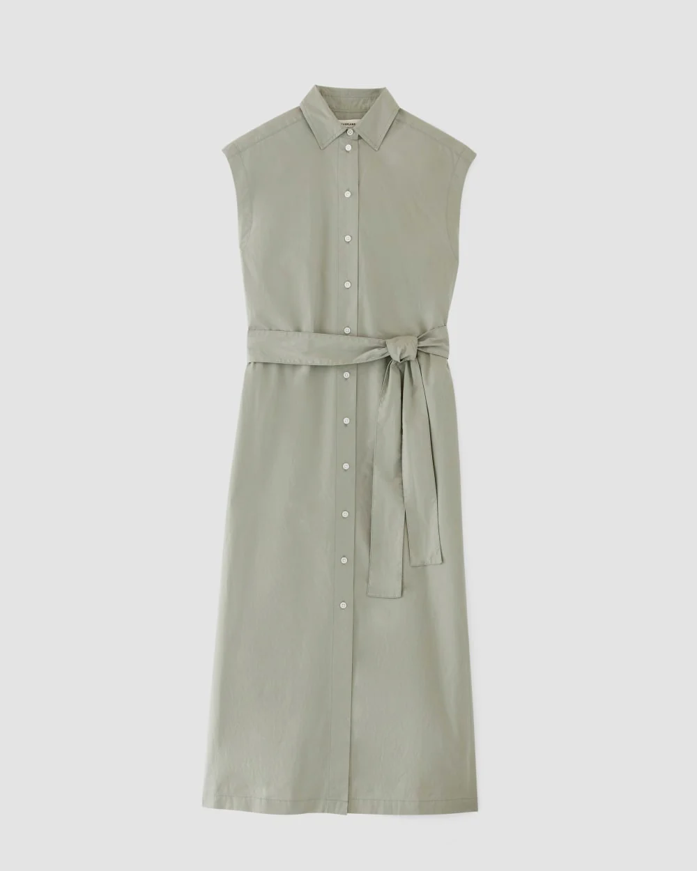 The Supima® Cotton Short-Sleeve Shirt Dress | Sage Green - Image 2