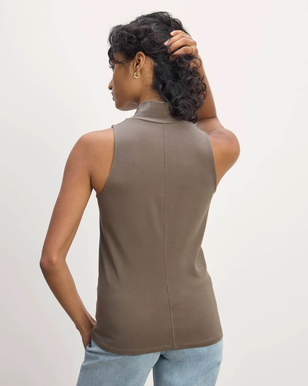 The Form Mock-Neck Tank | Taupe - Image 3