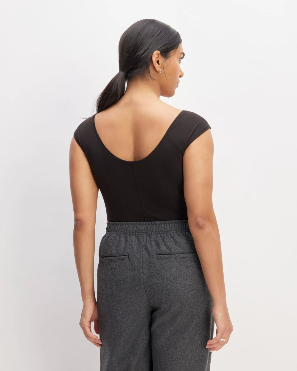 The Supima® Form Cap-Sleeve Tee | Black - Image 4