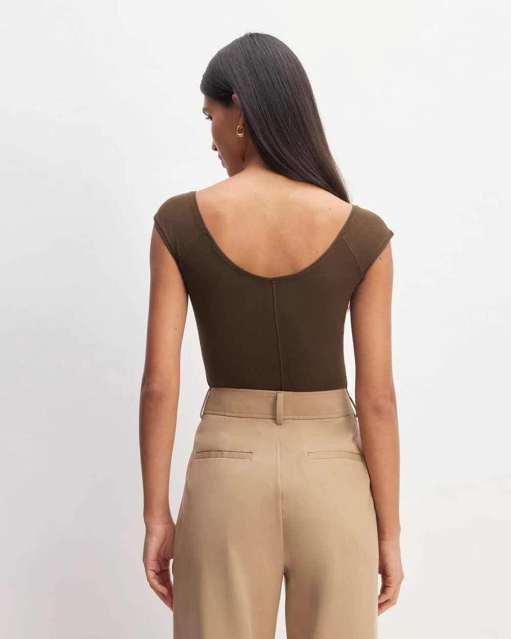 The Supima® Form Cap-Sleeve Tee | Cocoa - Image 4