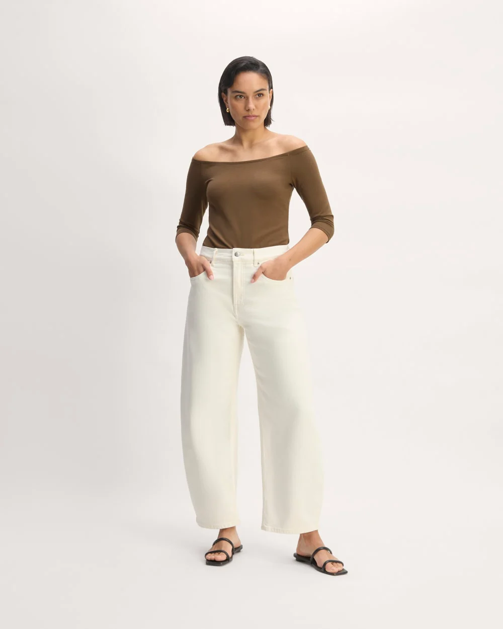 The Form Off-Shoulder Top | Cocoa - Image 3
