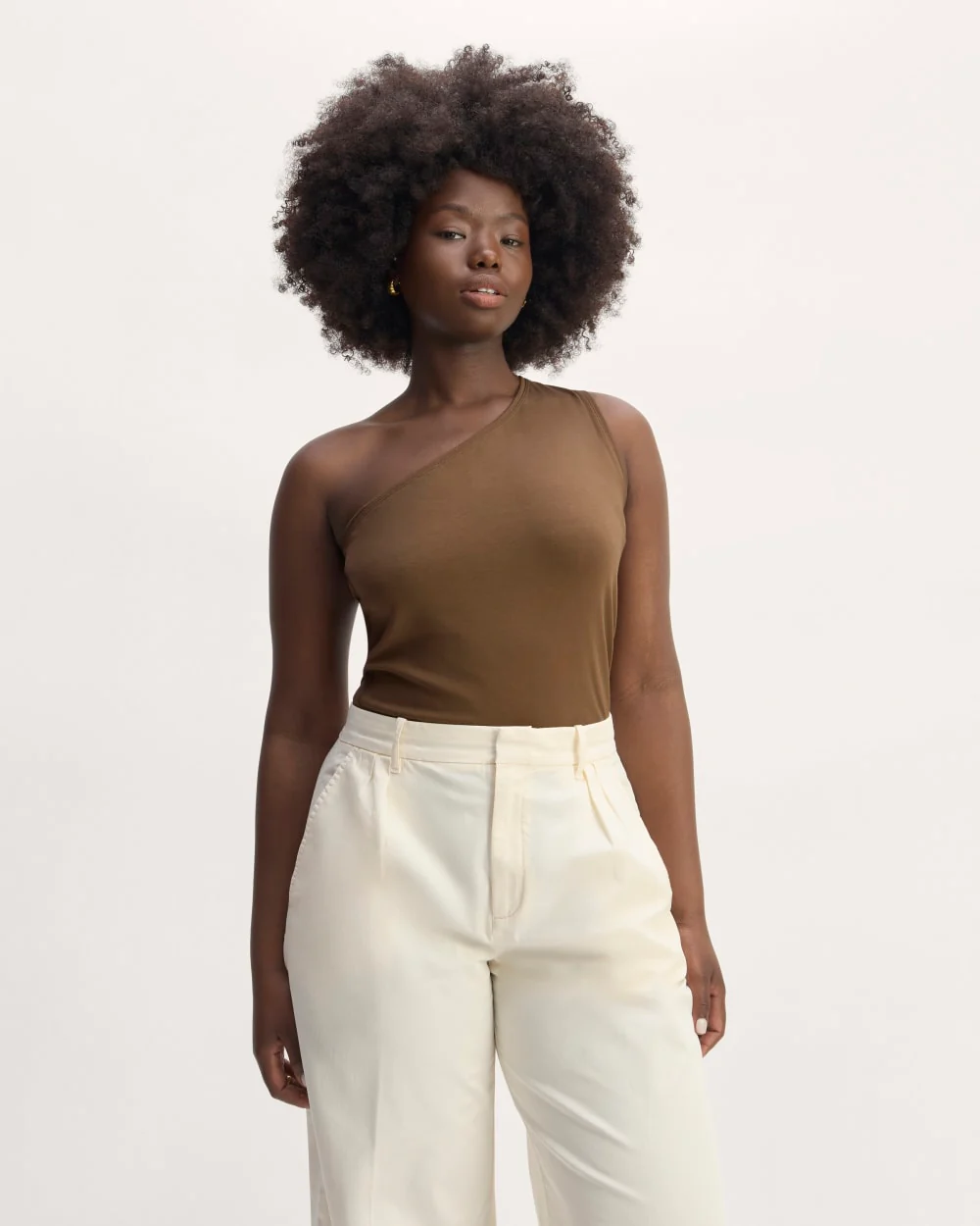 The Form One-Shoulder Tank | Cocoa - Image 3