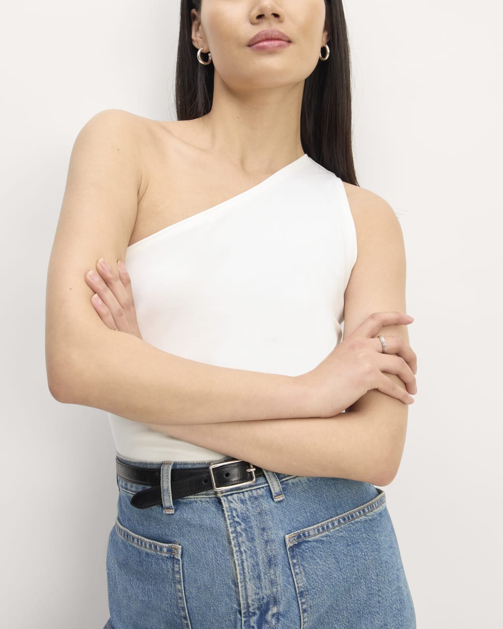 The Form One-Shoulder Tank | White - Image 4
